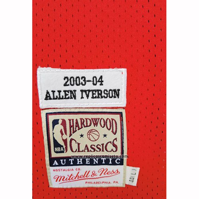 Camiseta Philadelphia 76ers Allen Iverson #3 Retro Blanco Rojo